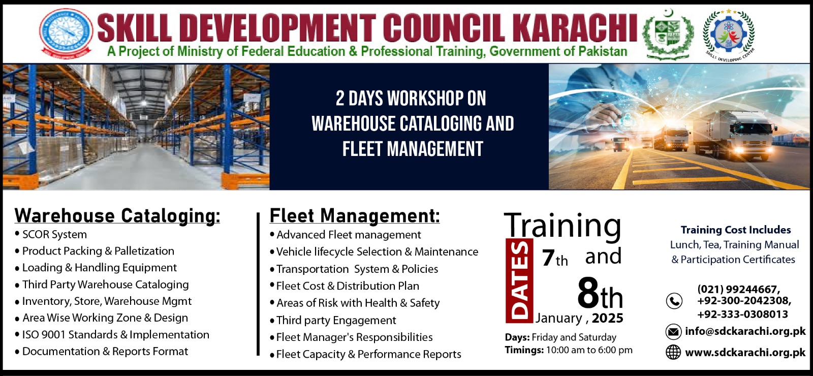 Warehouse workshop Banner of SDC Karachi