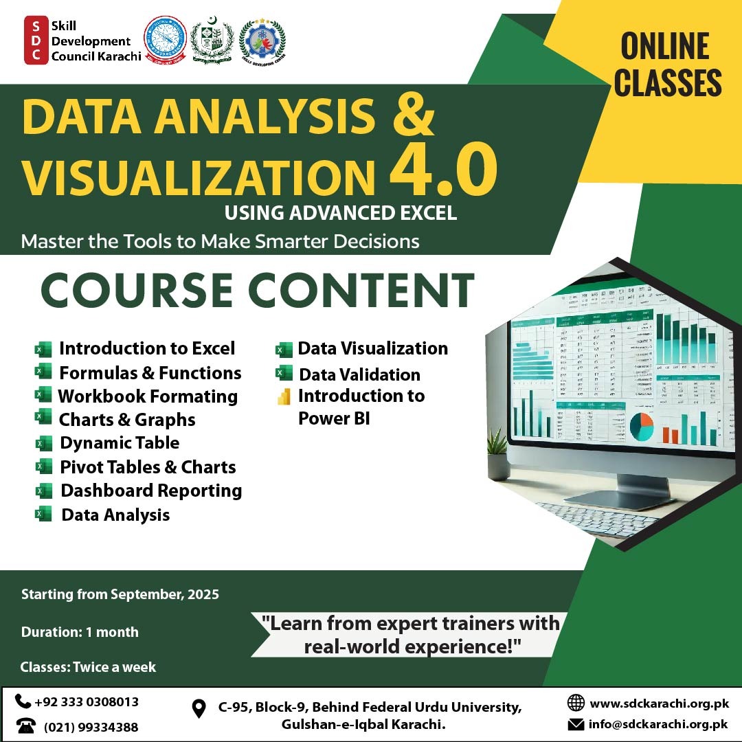 DATA ANALYSIS & VISUALIZATION 4.0 USING ADVANCED EXCEL