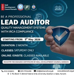be a professional in lead auditor quality management systems with IRCA compliance by skill development council
